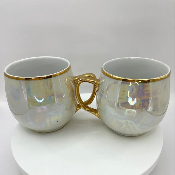 Vintage Ellgreave Heatmaster Pearlescent Lusterware Teapot and Cups - Picture 10 of 16